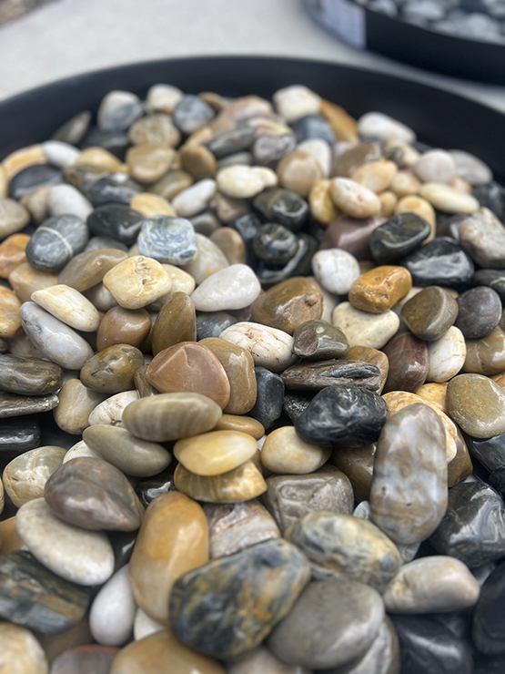 Polished mixed stone, alternate angle